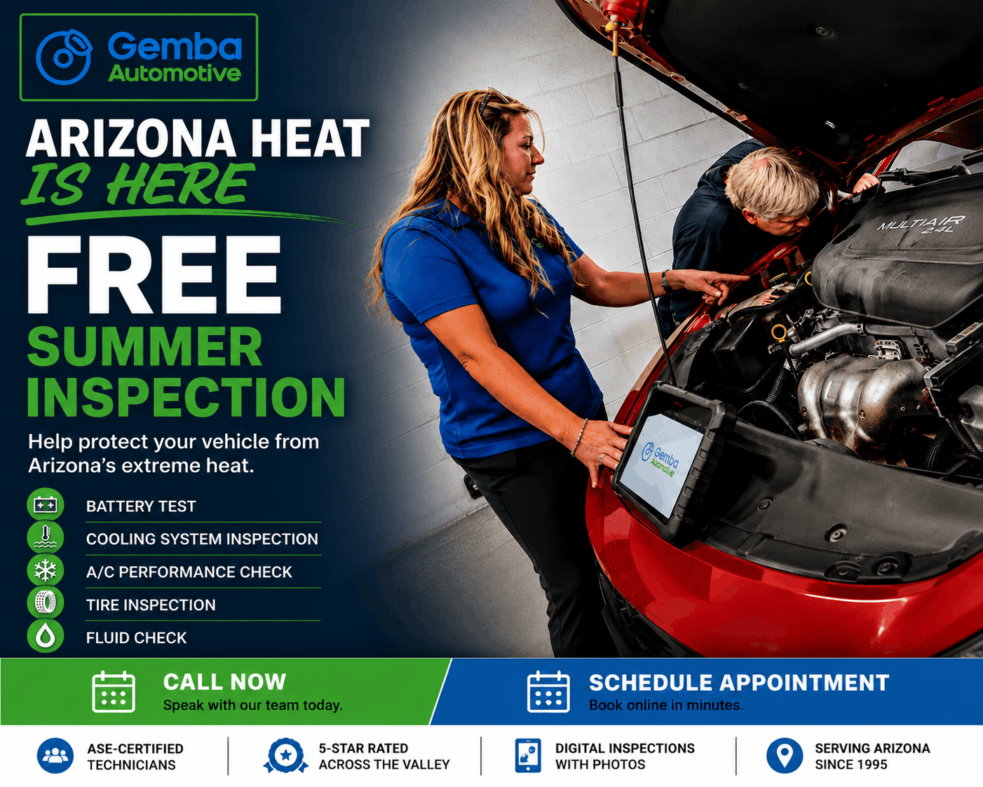 Gemba Automotive free summer inspection campaign